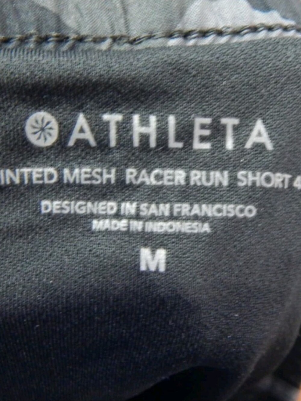 Athleta Printed Mesh Racer Run 4" Shorts - Picture 3 of 4
